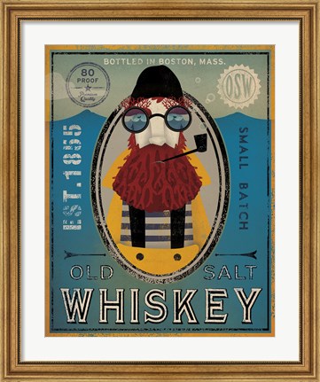 Framed Fisherman IV Old Salt Whiskey Print