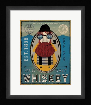 Framed Fisherman IV Old Salt Whiskey Print