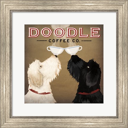Framed Doodle Coffee Double IV Print