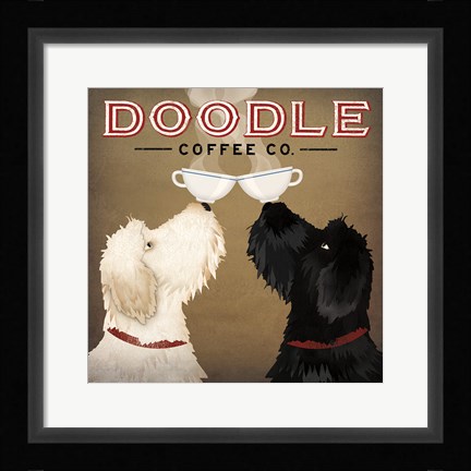 Framed Doodle Coffee Double IV Print