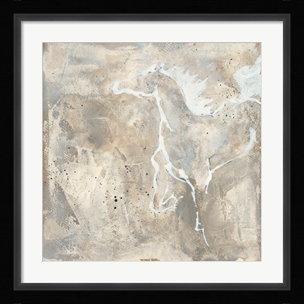 Framed White Horse II Print
