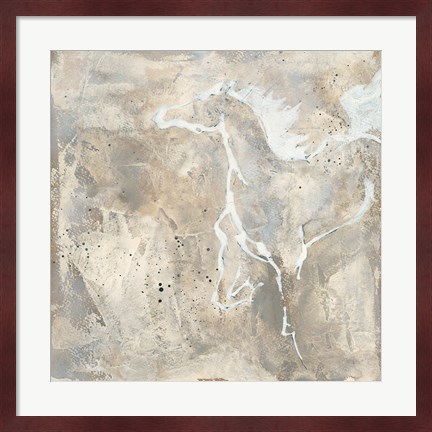 Framed White Horse II Print