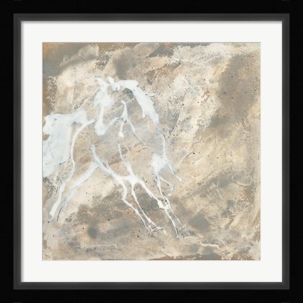 Framed White Horse I Print