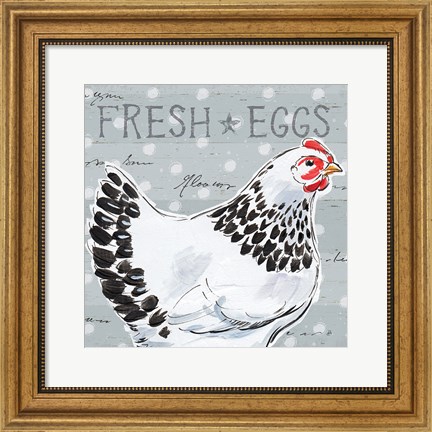 Framed Roosters Call II Print