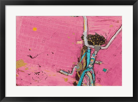Framed Perky Ts Pink Aqua Crop Print