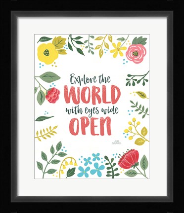 Framed Wildflower Daydreams II v2 on White Print