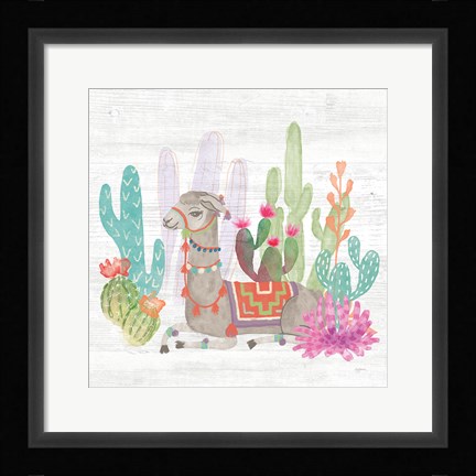 Framed Lovely Llamas I Print