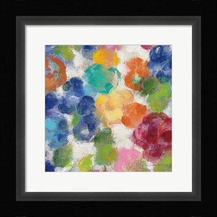 Framed Hydrangea Bouquet I Square II Print