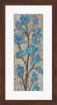 Framed Almond Branch I Blue Crop Print