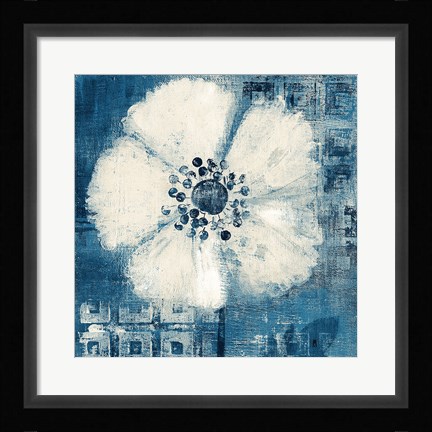 Framed Daisy for Barbara Blue Crop Print
