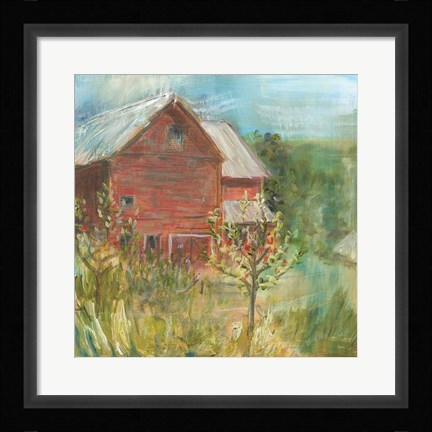 Framed Barn Orchard Print