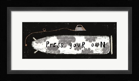 Framed Laundry Rules II Grey Flowers Black Print