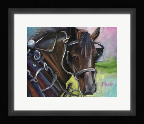 Framed Charleston Working Horse Print
