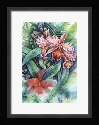 Framed Red Orchid Print