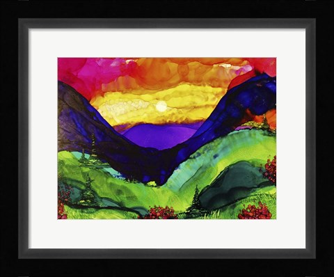 Framed Mountain Sunrise Print