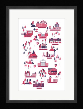 Framed Walking Dead Map Vera Print