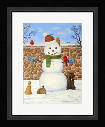 Framed Snowman Print