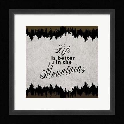 Framed Rustic Lodge Collection Sign V2 Print