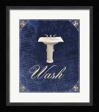 Framed Beloved Bath Blue 2 Print
