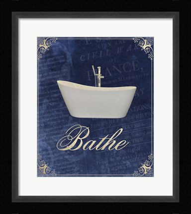 Framed Beloved Bath Blue 1 Print