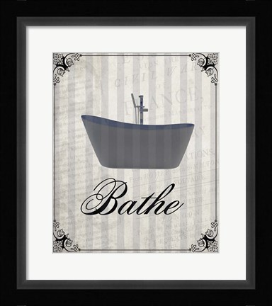 Framed Beloved Bath Grey 1 Print
