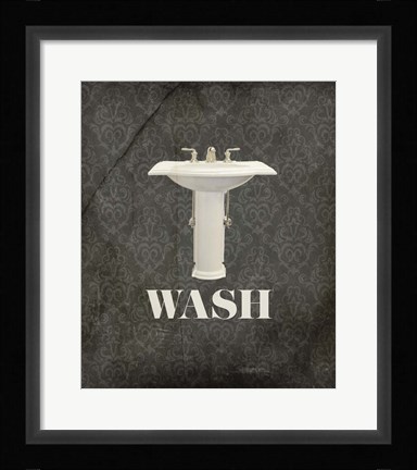 Framed Beloved Bath Black - Wash Print