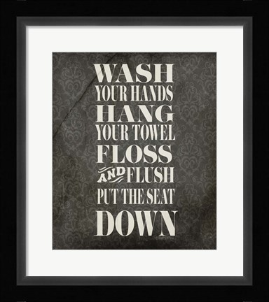 Framed Beloved Bath Black - Floss Print