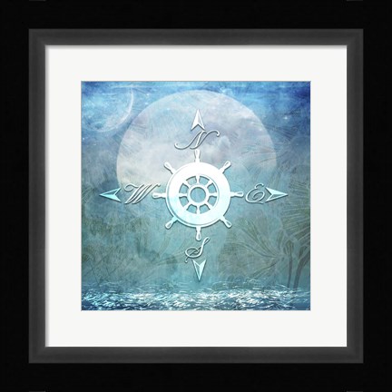 Framed Sailor Away Compass Print