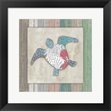Framed Sea Side BoHo Frame  - Turtle Print
