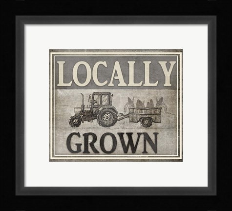 Framed Locally Grown Tractor Print