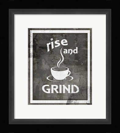 Framed Farm Sign Rise And Grind Print
