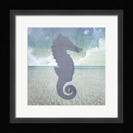 Framed Beach Signs SeaHorse Print