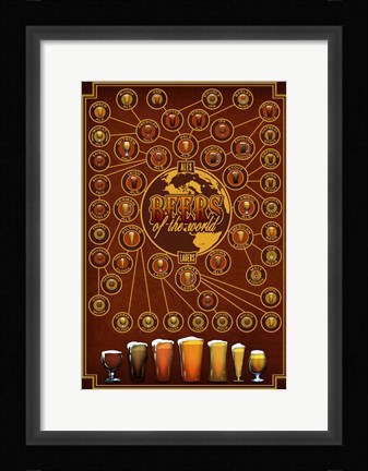 Framed Beers Of The World Print