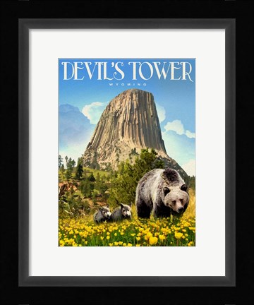 Framed Devils Tower Print