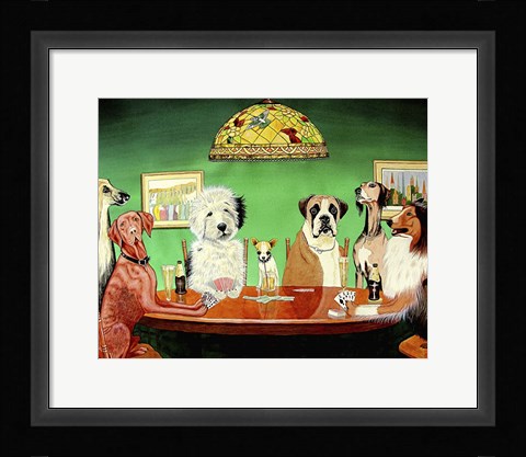 Framed Dogs Playing Poker Print