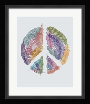 Framed Feathers For Peace Print