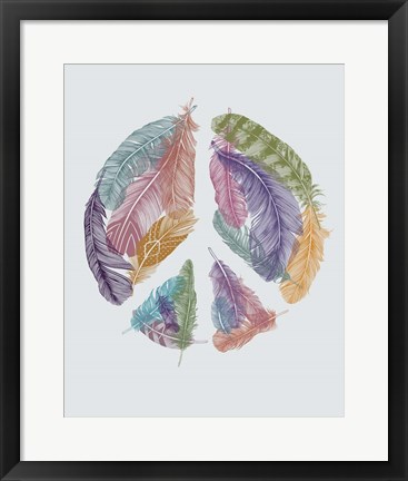 Framed Feathers For Peace Print