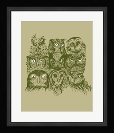 Framed Nine Owls Print