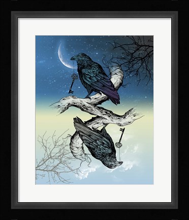 Framed Raven Night and Day Print