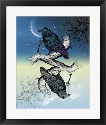 Framed Raven Night and Day Print