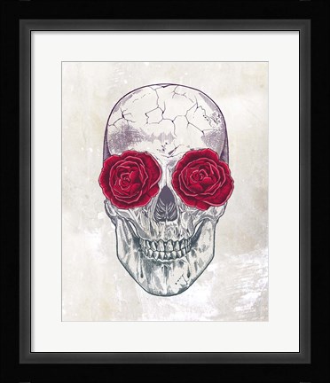 Framed Skull Roses Print