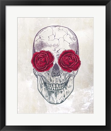 Framed Skull Roses Print