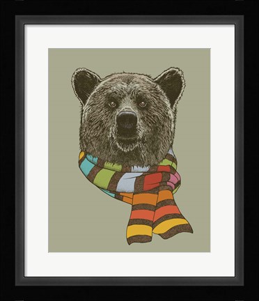 Framed Bear Scarf Print