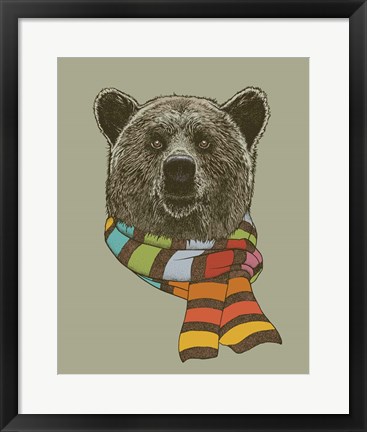 Framed Bear Scarf Print