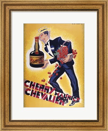 Framed Cherry Maurice Chevalier Print