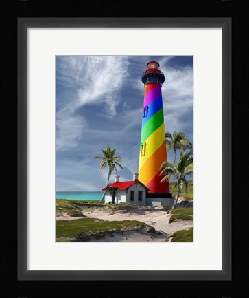 Framed Rainbow Lighthouse South Print