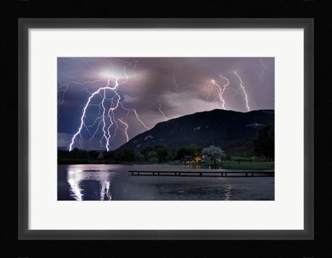 Framed Lightning Campground Print