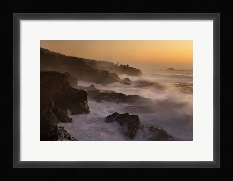 Framed Oregon Shore Acres SP Dusk Print