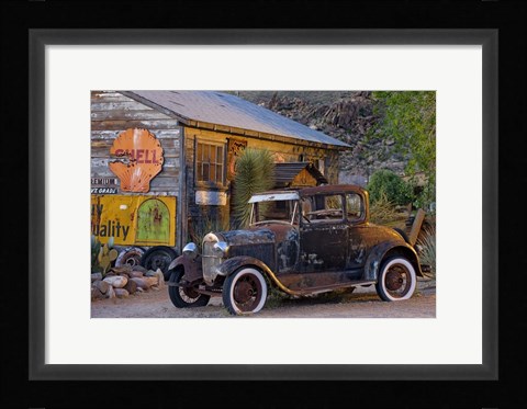 Framed Rt 66 near Peach Springs Print