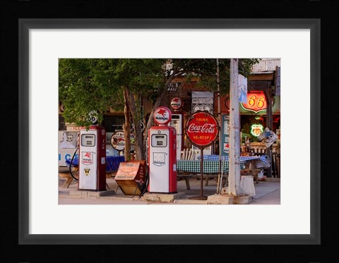 Framed Rt 66 near Peach Springs Print